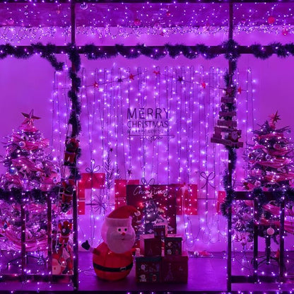 YEGUO 165ft 500 LED String Lights Outdoor Waterproof, Purple Christmas Lights Plug in, Twinkle Christmas Tree Lights Indoor with Timer Memory 8 Modes