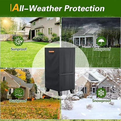 EVRBUL 30-inch Electric Smoker Cover, 420D Heavy Duty Waterproof Outdoor Vertical Digital Smoker Cover BBQ Grill Cover Fit for Masterbuilt 30 in Cover, 19.5" W x 17" D x 33" H (Black)
