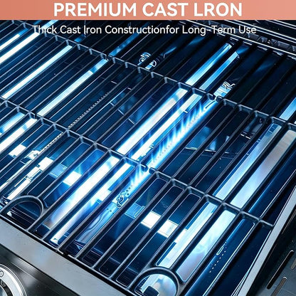 463365021 Cast Iron Grill Grates for Charbroil Performance 4 Burner 463350521 463352521 463354021 463365522, 17 Inch Cooking Grid for Charbroil Grill Parts 463366022 G426-0004-W1 G426-0005-W1