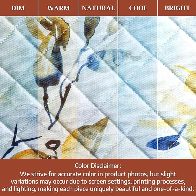 Maison d' Hermine Pot Holders 100% Cotton Heat Resistant Potholders 8" x 8" Hot Pads with Loop BBQ Cooking Baking Hotel Farmhouse Kitchen Handling Hot Pans Spring Summer (Pack of 1, Lazy Summer Days)