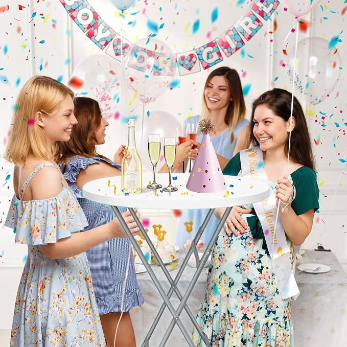 GUAGUA 2 Packs 32in Bar Height Folding Cocktail Tables with Covers | 32inch round bar-height tables with covers for parties, weddings, catering, and portable indoor or outdoor setups.