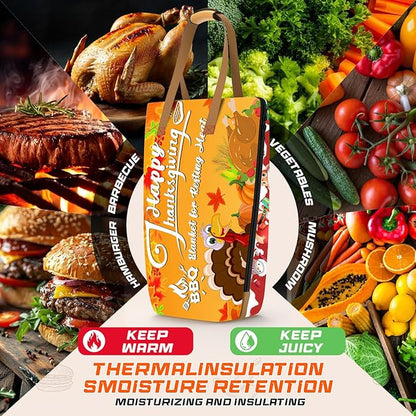 BBQ Blanket for Resting Meat, Reusable Smoker Grilling Insulated Resting Bag with Wide Mouth for Large Brisket/Beef/Turkey (Holiday 25in)
