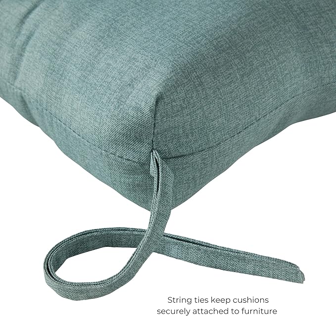Modern Outdoor Chaise Lounge Cushion with Ties – Durable Polyester Fabric, Channel-Filled Polyfiber Insert, Removable Zippered Cover, Seaglass