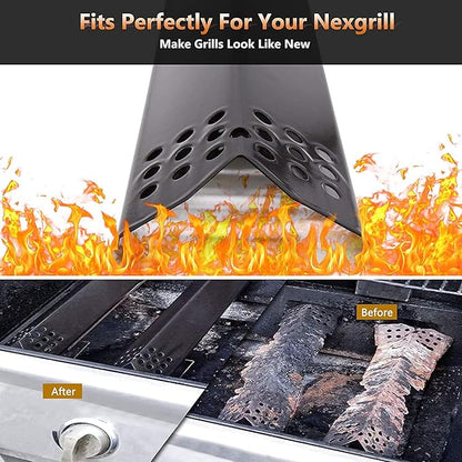 Criditpid Grill Heat Tent Plate Flame Tamer Compatible for Grill Master 720-0697 720-0737, Nexgrill 720-0830H 720-0783E 720-0830A 720-0830D, Porcelain Steel Burner Cover for Nexgrill 720-0830H