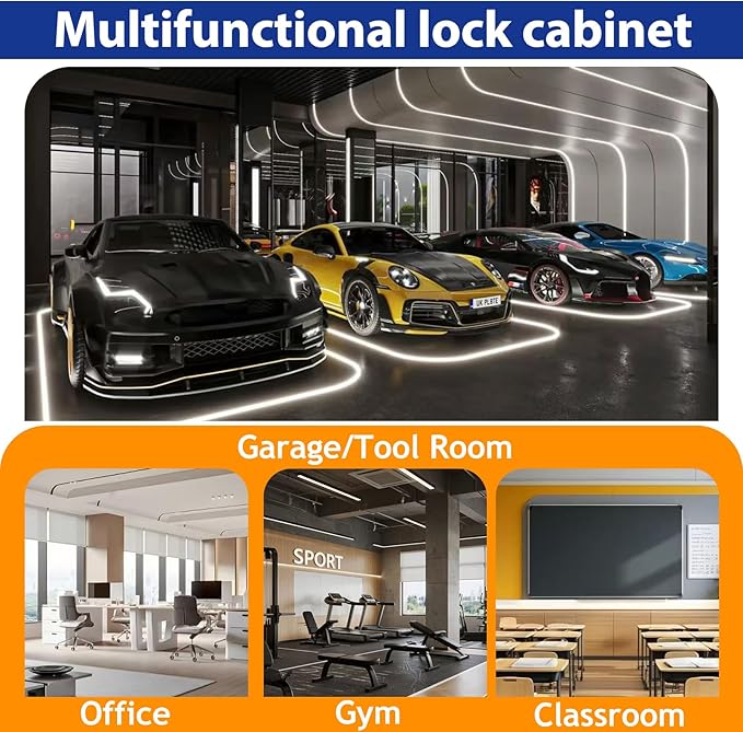 GAIOUS Metal Storage Cabinet with Lock and Wheels, Steel Tool Cabinet with 2 Door and 2 Adjustable Shelves, 35” Tall Lockable File Cabinet, Garage Cabinet, Rolling Cabinet for Home Office - Black