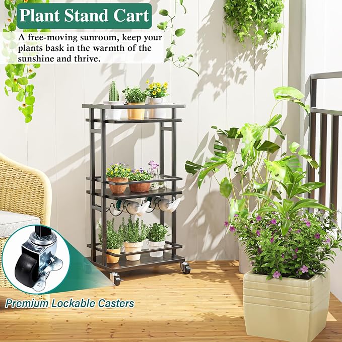 OKZEST 3-Tier Bar Cart for Home, Mini Rolling Liquor Cabinet & Serving Cart | Small alcohol coffee bar cart for party, Holds wine, liquor, beverage, glassware, shaker, coffee supplies, Rustic farmhouse