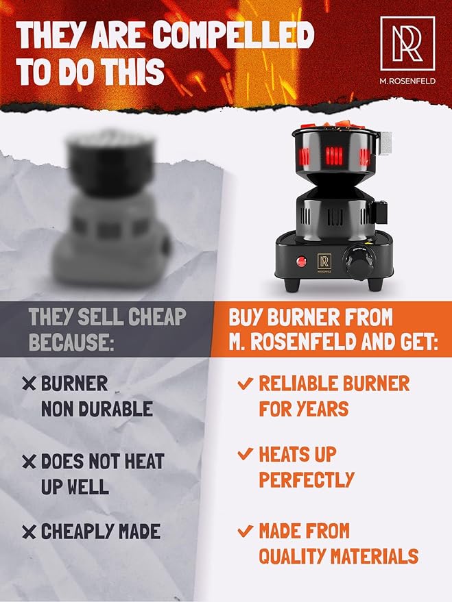 Hookah Coal Burner for Hookah – Premium FIRE Tower Multipurpose Electric Stove for Hookah Coals Burner for Shisha, Free Hookah Tongs, overheat Protection, Hookah Charcoal Burner for Hookah Cubes