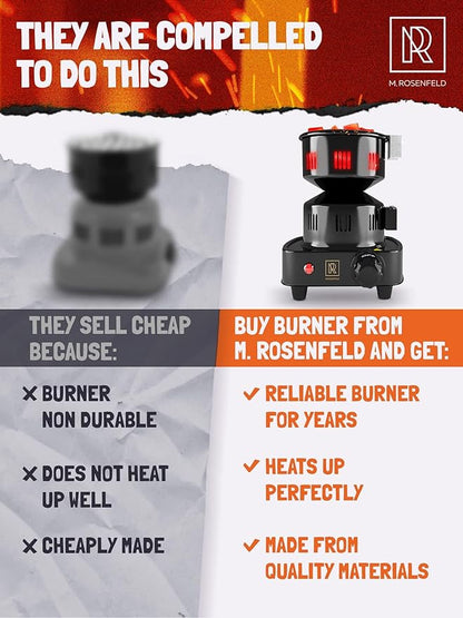 Hookah Coal Burner for Hookah – Premium FIRE Tower Multipurpose Electric Stove for Hookah Coals Burner for Shisha, Free Hookah Tongs, overheat Protection, Hookah Charcoal Burner for Hookah Cubes