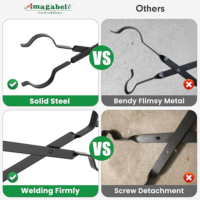 18 Inch Charcoal Grill for Outdoor +26" Long Firewood Tongs Log Grabber