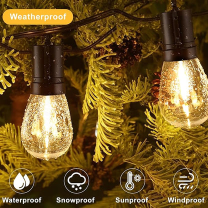 15M LED Outdoor String Lights Patio Dimmable Hanging Light with Remote, Waterproof Shatterproof Edison Bulbs, 3 Modes Outside Lighting Connectable for Graden Porch Backyard Balcony Deck