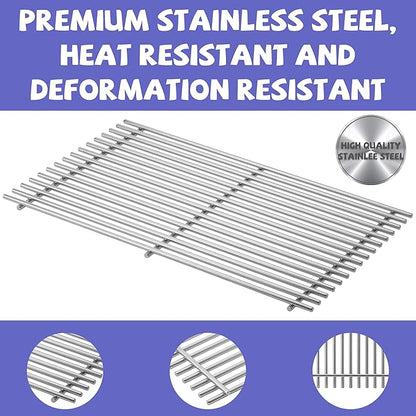 1 Pack 17.5In Stainless Steel Cooking Grill Grate for Weber Spirit I & II 300 Series Grills，Weber Spirit 700,Genesis Silver B & C, Genesis Gold B & C, Genesis Platinum B & C, Genesis 1000-3500, 7638
