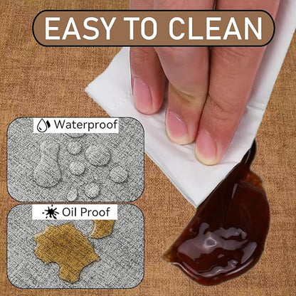 Round Table Placemats Set of 4, Faux Leather Wedge Shape Place Mats Heat Resistant Wipeable Washable Table Mats, Heavy Duty Kitchen Dining Mats(brown)