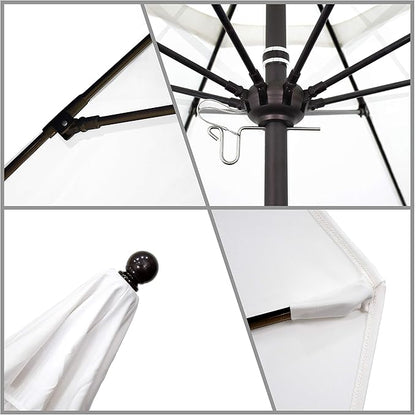 California Umbrella 9' Rd. Venture Series Contract Grade Patio Umbrella, Push Open Pin Stop, Bronze Finish, Sunbrella Charcoal