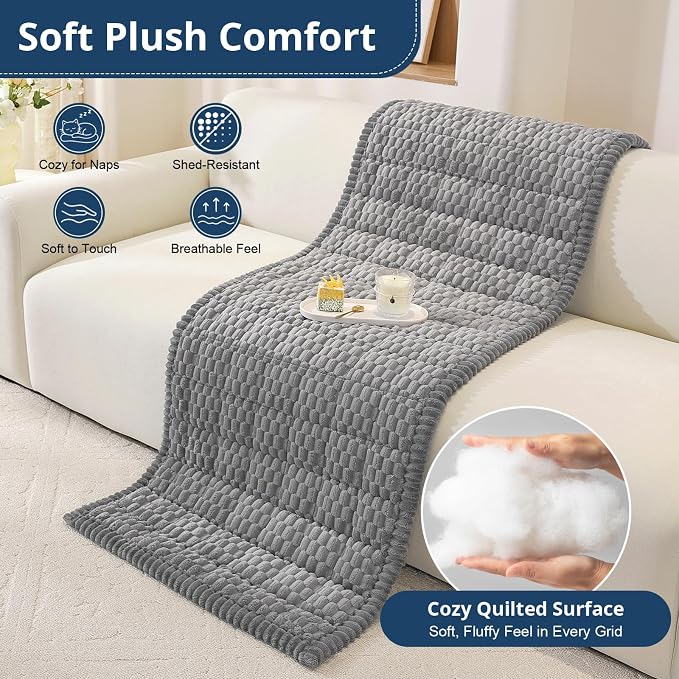 OstepDecor Couch Cover for Dogs, Washable Non Slip Sofa Cover for Pets | Soft Couch Covers for Sofa, Loveseat and Sectional, Furniture Protector Against Pet Hair & Dirt (27.6" x 86.6", Grey)