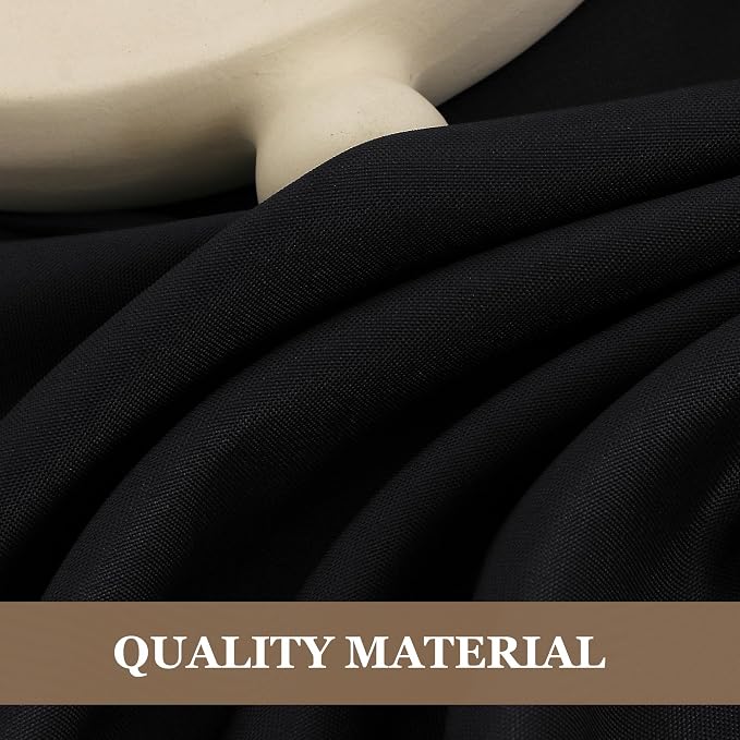 Fitable 8 Pack Black Round Tablecloths - 120 Inches in Diameter | Wrinkle & Stain Resistant, Washable Polyester Fabric Cloth Cover, For Wedding Party Banquet Formal Events Halloween