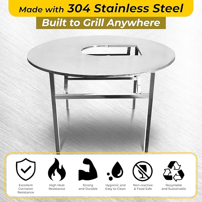 37.5" X 27" Korean BBQ Grill Foldable Outdoor Small Table Charcoal set