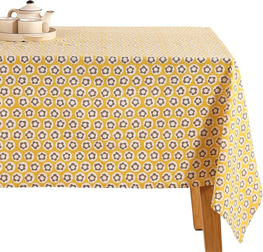 100% Cotton Hand Block Printed, Tablecloth for Kitchen, Dining, Table Cover for Parties, Chritmas, Weddings, Barbecues and Summer picnics Table Cloth