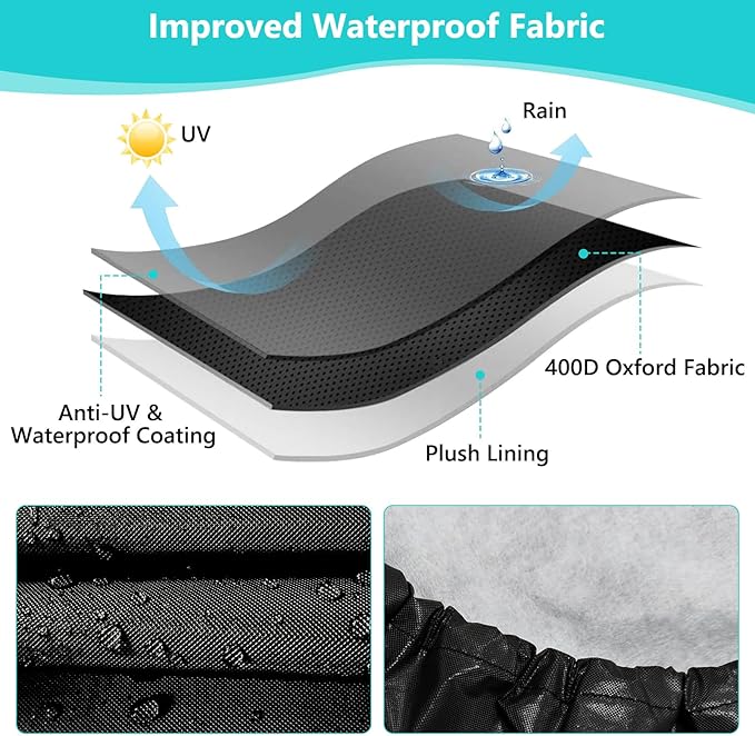 Grill Burner Cover for Blaze Single Side Built-in 12 Inch Natural Gas Griddle, Waterproof & Dustproof Burner Cover with Plush Lining, 20''L x 12''W x 4''H, Black