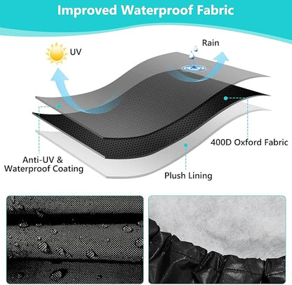 Grill Burner Cover for Blaze Single Side Built-in 12 Inch Natural Gas Griddle, Waterproof & Dustproof Burner Cover with Plush Lining, 20''L x 12''W x 4''H, Black