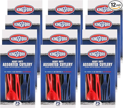 Kingsford Heavy Duty Plastic Forks, Bulk Disposable Forks for BBQ Cookouts Tailgates Camping Picnics and Parties, Sturdy Full-Size Cutlery, Premium Plastic Silverware for Outdoor Entertaining