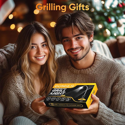 Magnetic Grill Lights for Outdoor BBQ - 2 Pack Grilling Gifts for Men Him | Bright for Night BBQ, Smoker Accessories, Strong Magnetic Base, Flexible Gooseneck, Waterproof Outdoor Use, Cooking Gadgets