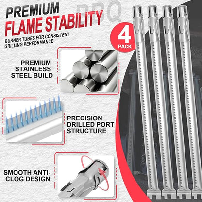 Grill Parts Kit for Weber Genesis 300 310 330 Genesis E330 E310 S310 S330 EP330 S320 E320 Parts for Weber 7621 Flavorizer Bars 17.5", Genesis 7524 Grates 7622 Heat Deflector, 4Pcs 62752 Burner Tube