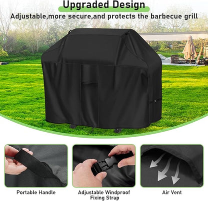 Grill Cover 44 inch,600D Heavy Duty BBQ Propane Gas Grill Cover,Waterproof Outdoor Grill Cover for Weber,Nexgrill,Brinkmann,Jenn Air,Char-Broil,Monument,Dyna-Glo 2 Burner Barbecue Grills