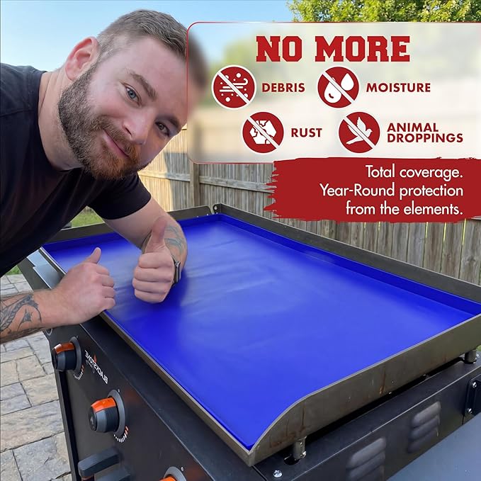 KITCHEN PERFECTION 28" Premium Silicone Griddle Cover Mat for Blackstone Griddle 28 Inch - Hermetic Protection from Rust & Debris All Year, Fits All Blackstone 28 Inch Models - Food Grade Silicone