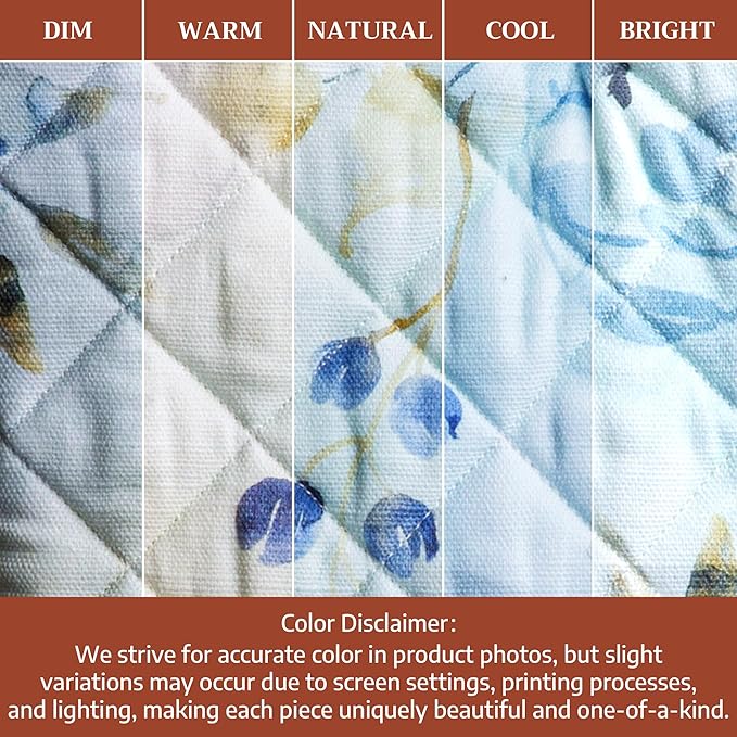 Maison d'Hermine Oven Gloves 100% Cotton Oven Mitt 7" x 13" with Loop Heat Resistant BBQ Cooking Gloves Baking Grilling Kitchen Hotel Home Farmhouse Spring Summer (Pack of 1, Lazy Summer Days)