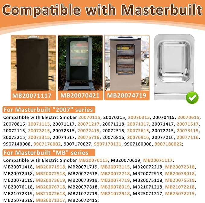 Replacement Wood Chip Tray for Masterbuilt 30 inch & 40 inch Digital Electric Smoker, Wood Chip Tray Replacement Part 9007140023 for Masterbuilt Electric Smoker