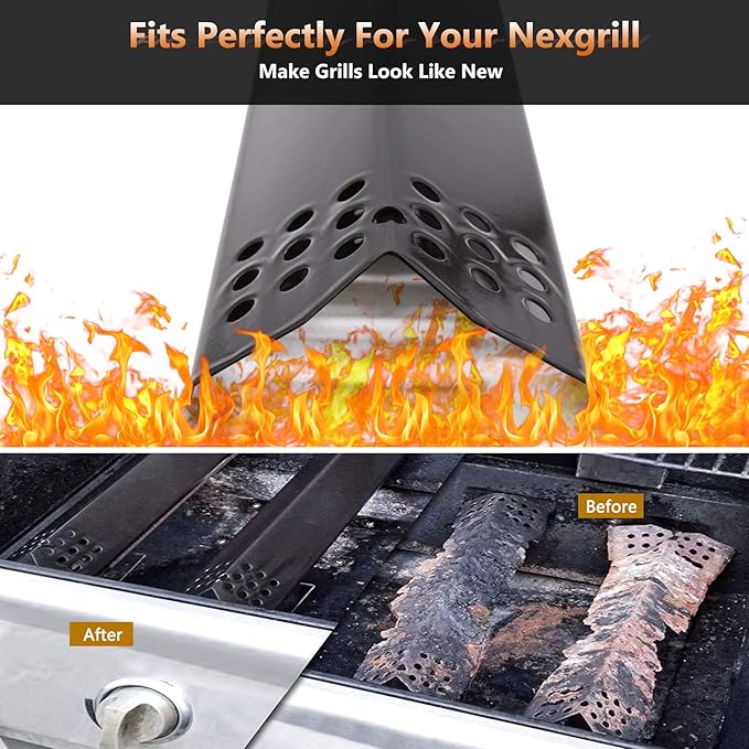 Criditpid Heat Plate Replacement Parts for Nexgrill 720-0882A 720-0896 720-0830H 720-0783E 720-0925, Grillmaster 720-0697 720-0737, 5-Pack Flame Tamers Grill Parts for Nexgrill 5 Burner 720-0882A