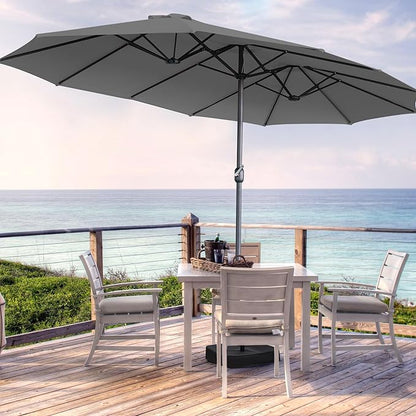 15ft Double Sided Patio Umbrella Replacement Canopy,12 Ribs Umbrella Replacement Top Cover,Frame NOT Included