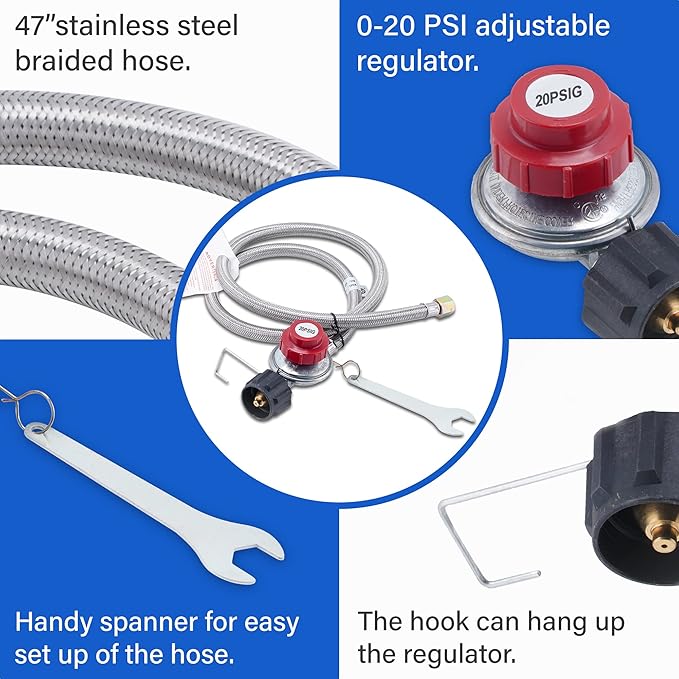ARC Propane Burner 200K BTU High-Pressure Single Burner Propane Stove,16.5"Wx16.5"H Stainless Steel 400lbs Heavy-Duty Gas Burner Cooker, Burners for Outdoor Cooking For Turkey Fry, Seafood Boil