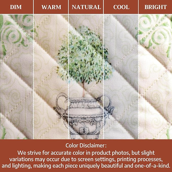 Maison d' Hermine Pot Holders 100% Cotton Heat Resistant Potholders 8" x 8" Hot Pads with Loop BBQ Cooking Baking Hotel Farmhouse Kitchen Handling Hot Pans Spring Summer (Pack of 1, Jardin Du Roy)