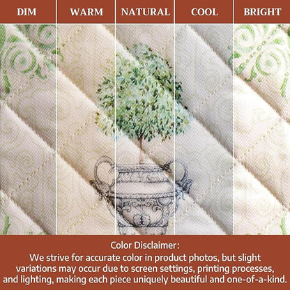 Maison d' Hermine Pot Holders 100% Cotton Heat Resistant Potholders 8" x 8" Hot Pads with Loop BBQ Cooking Baking Hotel Farmhouse Kitchen Handling Hot Pans Spring Summer (Pack of 1, Jardin Du Roy)