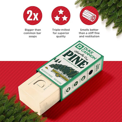 Duke Cannon Big Brick of Soap Holiday 4-Pack for Men – 10 oz Each – Long-Lasting Triple-Milled Bar Soaps in Holiday Scents: Lump of Coal, Illegally Cut Pine, Santa's Pipe Smoke, White Elephant