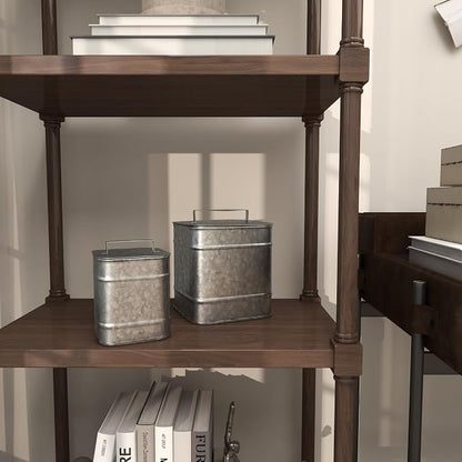 Deco 79 Metal Decorative Canisters Decorative Containers, Set of 2 Decorative Keepsake Boxes 8", 7"H, Silver