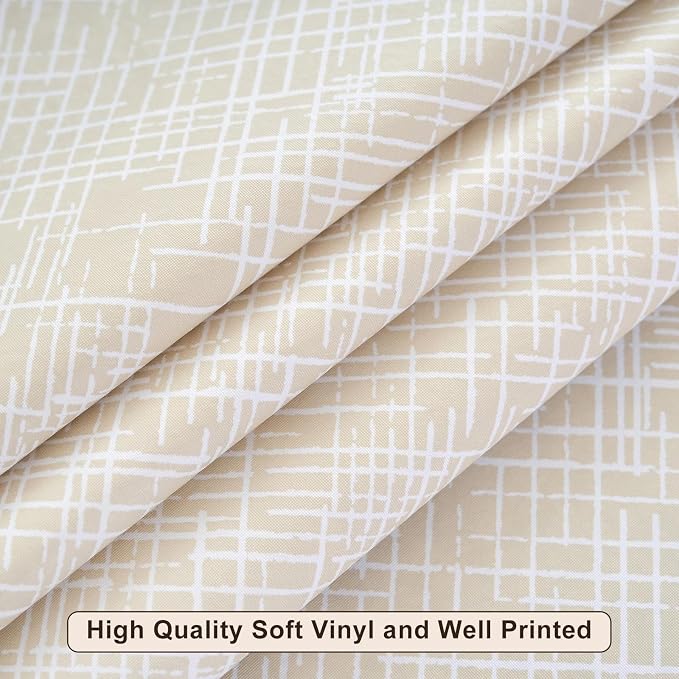 LIBERECOO Heavy Duty Vinyl Tablecloth with Flannel Backing Waterproof Oil-Proof Plastic Table Cloth Stain-Resistant Wipeable Rectangle or Square Table Cover for Indoor and Outdoor 60 x 84 Inch