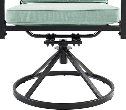 Crosley Furniture Kaplan 7-Piece Outdoor Dining Set for 6, Patio Table and Chairs for Backyard, Deck, Oiled Bronze with Mist Cushions