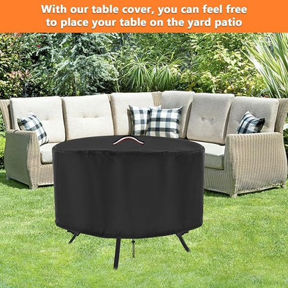 Patio Table Cover, 36 Inch Round Outdoor Table Cover, Waterproof Protective Covers Patio Furniture Covers-36x28Inch