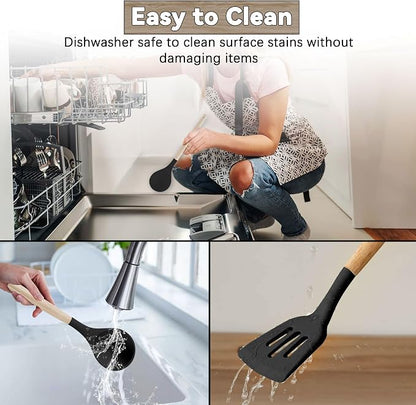 Camping Cooking Utensils Set, Silicone Cookware for Travel BBQ