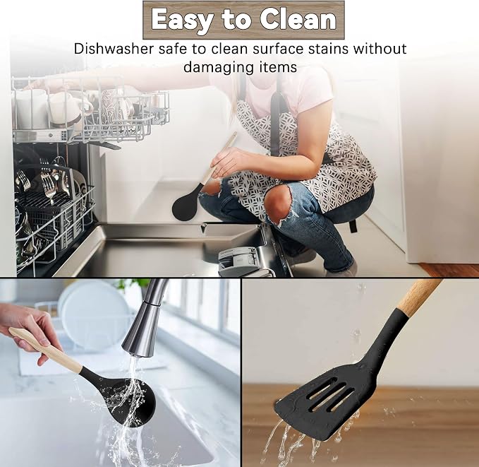 Camping Cooking Utensils Set, Silicone Cookware for Travel BBQ