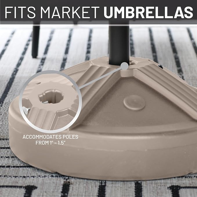 US Weight Durable 50 Pound Fillable Umbrella Base Designed to be Used with a Patio Table