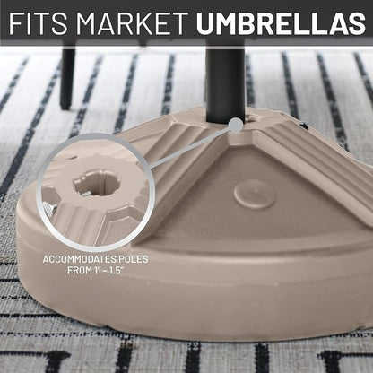 US Weight Durable 50 Pound Fillable Umbrella Base Designed to be Used with a Patio Table