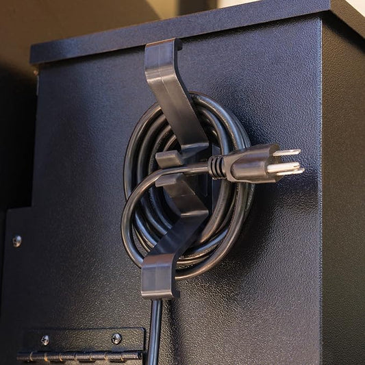 Wood Pellet Grill Smoker Magnetic Power Cord Organizer - Wrap And Organize Your Power Cord Onto Your Pellet Grill - Works With Powder Coated Steel Grills, NOT Stainless Steel