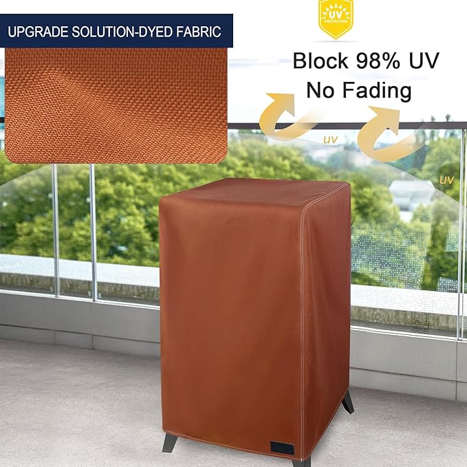 NetttyPro Electric Smoker Cover for Outside Masterbuilt Smoker 30 inch, Outdoor Waterproof Heavy Duty Square Vertical Small Grill Cover, 22" W x 20" D x 35" H, Brown