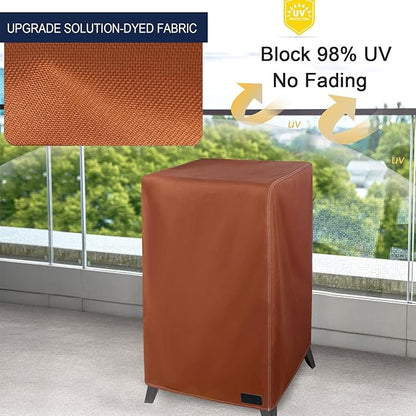 NetttyPro Electric Smoker Cover for Outside Masterbuilt Smoker 30 inch, Outdoor Waterproof Heavy Duty Square Vertical Small Grill Cover, 22" W x 20" D x 35" H, Brown