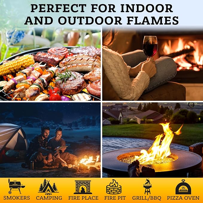 Fire Starter - Natural Pine Fire Starters for Fireplace, Campfires, Grill, Wood & Pellet Stove, Chimney, Fire Pit, BBQ, Smoker - 60 Pack w/10 Min Burning Time - All Weather & Odorless Firestarter
