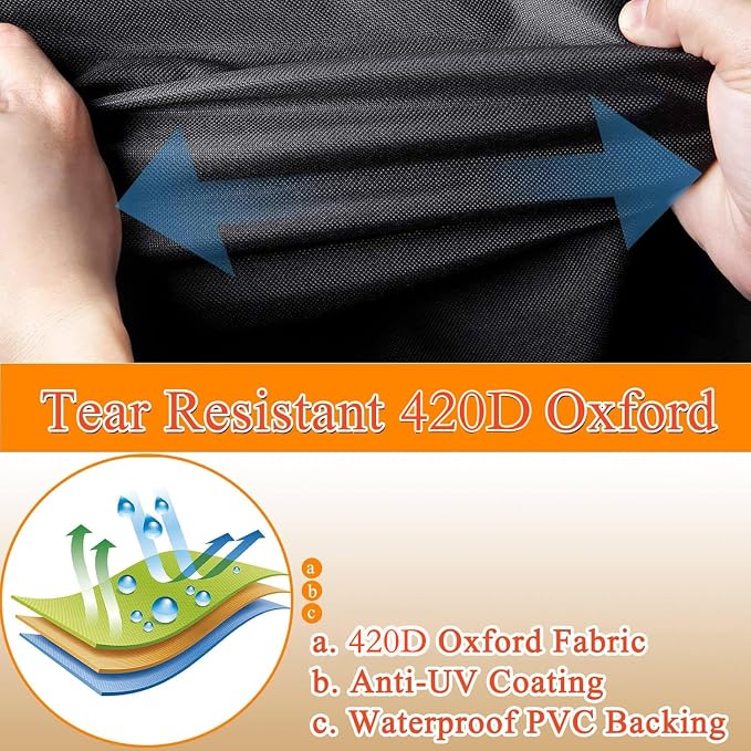Outdoor Prep Table Cover-55" x 24" x 32" Heavy Duty Waterproof Grill Cover Compatible with Keter Unity Portable Table,Patio Kitchen Prep/Work Table,UV Resistance Grill Cart Serving Bar Cabinet Cover ﻿