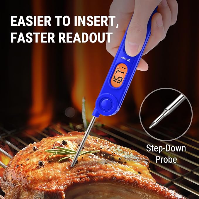TempPro TempSwift Digital Meat Thermometer for Cooking | Instant Read Thermometer with Backlight, Kitchen Food Thermometer for Grill Smoker BBQ Oil Deep Fry Candy Bread Coffee